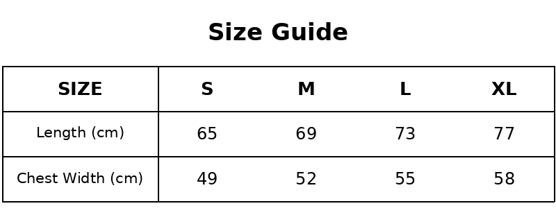 T-shirt Size Guide